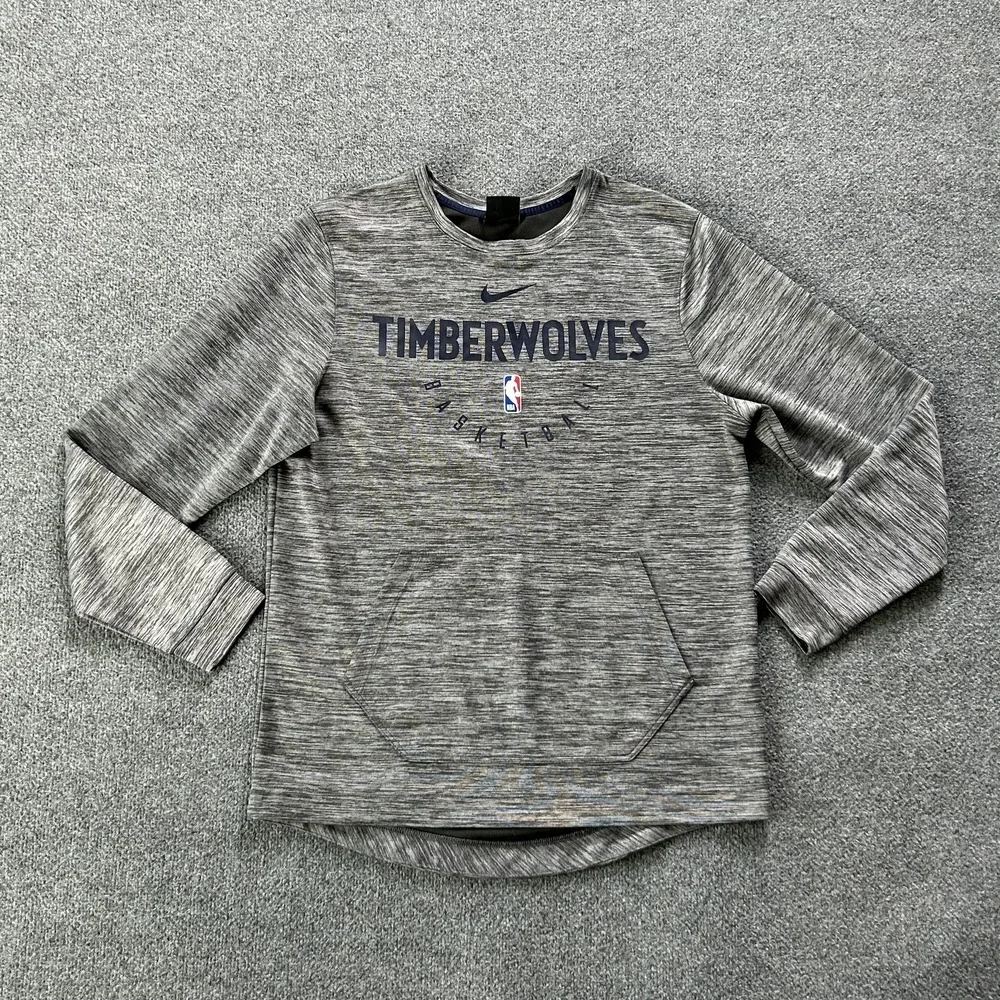 Minnesota‎ Timberwolves Sweatshirt Mens Medium Gray NBA Basketball Nike Dri-FIT